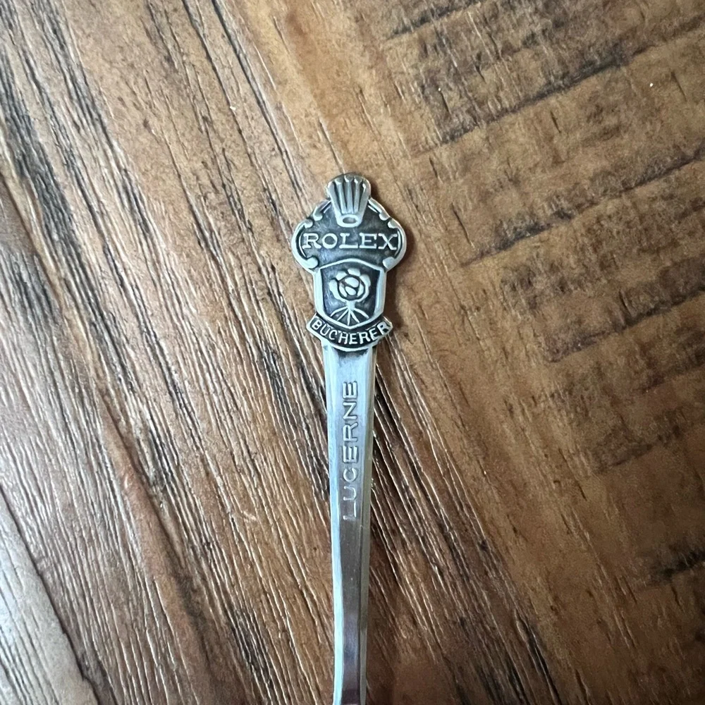 Vintage Rolex Bucherer Lucerne Switzerland Silver Souvenir Collector Spoon